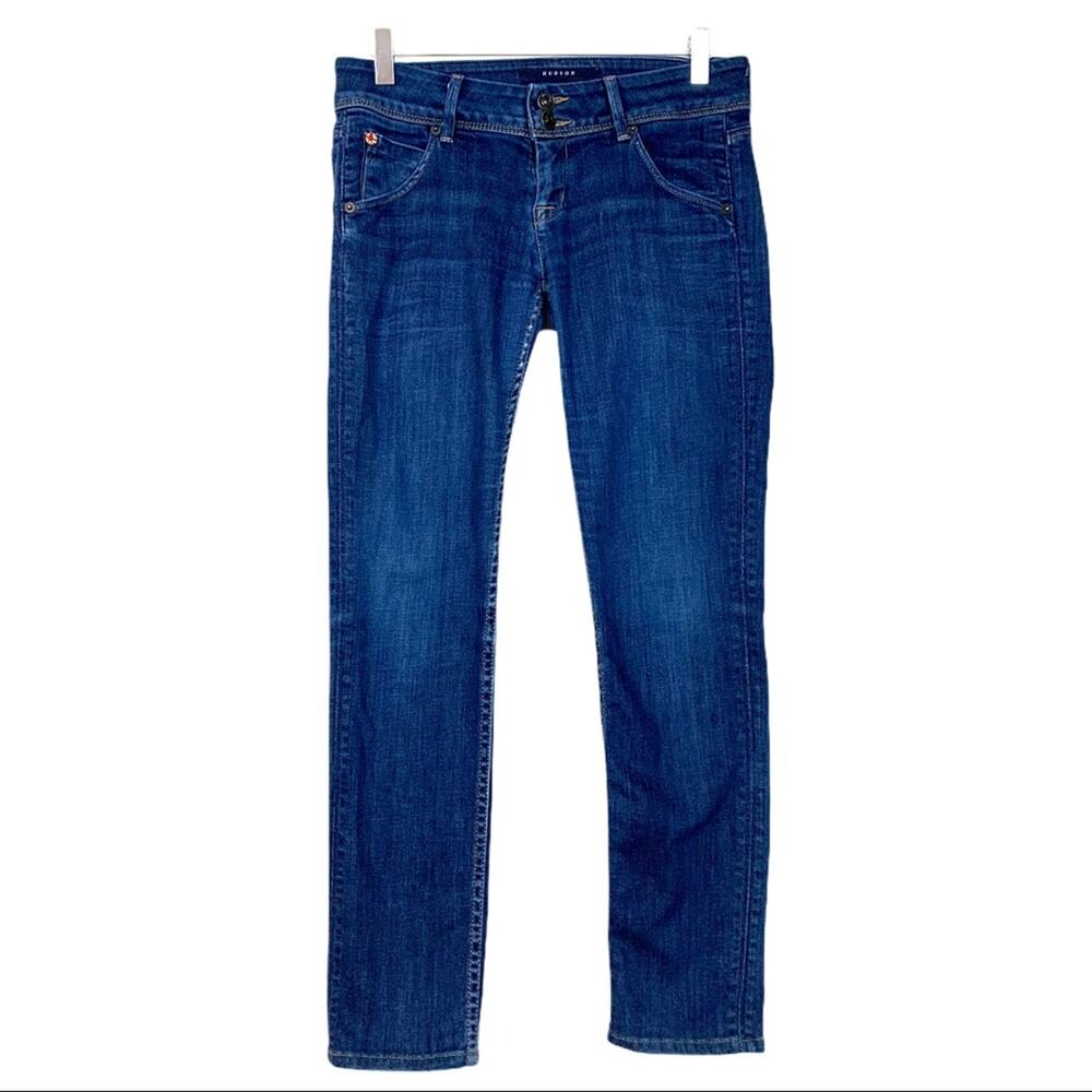 Hudson Jeans Women's 2 Button Skinny Low Rise Flap Pocket Dark Wash Jean Size 26